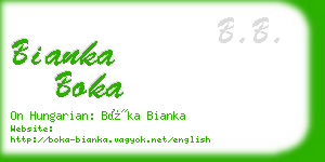 bianka boka business card